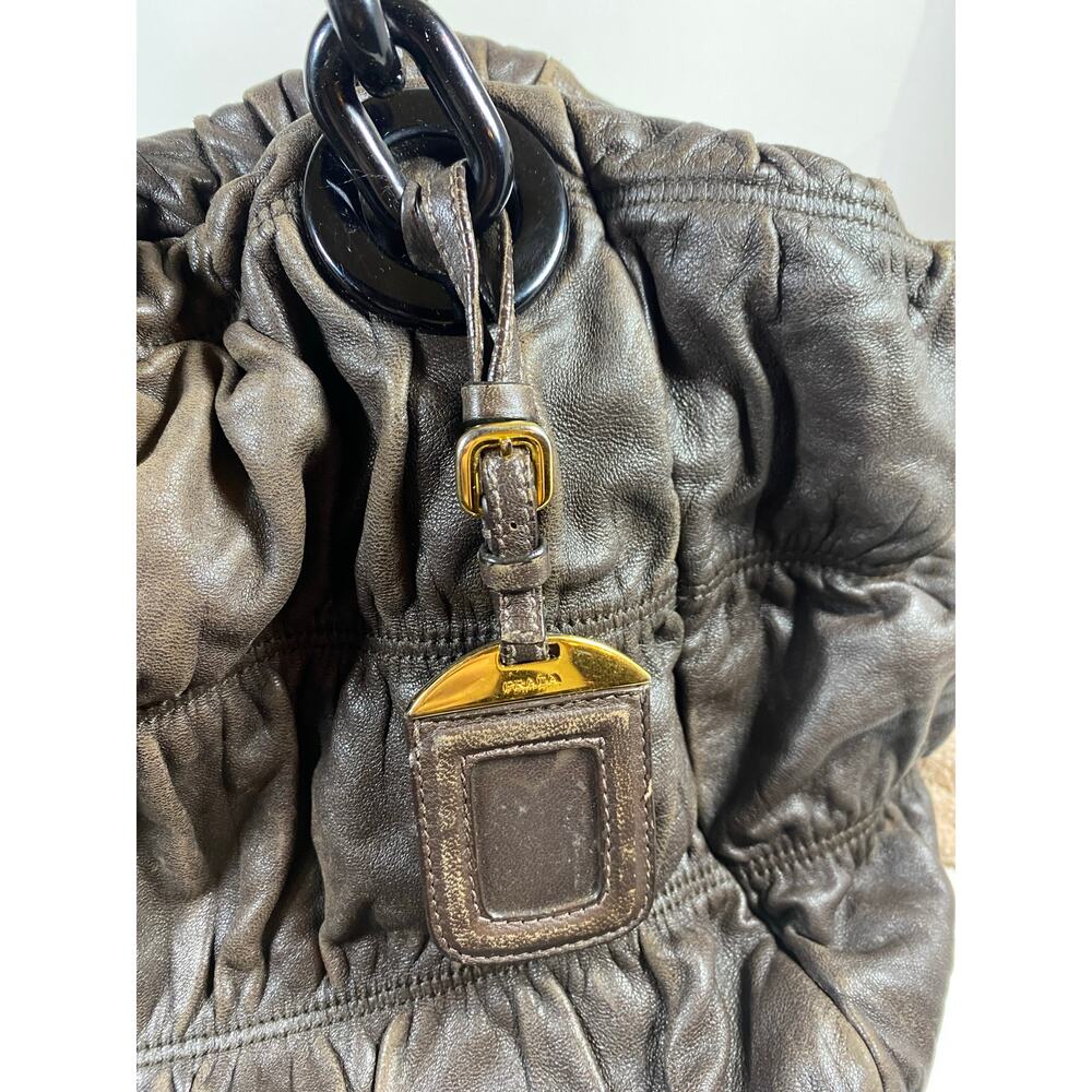 Prada Nappa Gaufre Chain Tote Bag Black - Picture 9 of 10